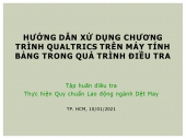 TẬP HUẤN VỀ VIỆC KHẢO SÁT LAO ĐỘNG NGÀNH DỆT MAY TẠI TP.HỒ CHÍ MINH